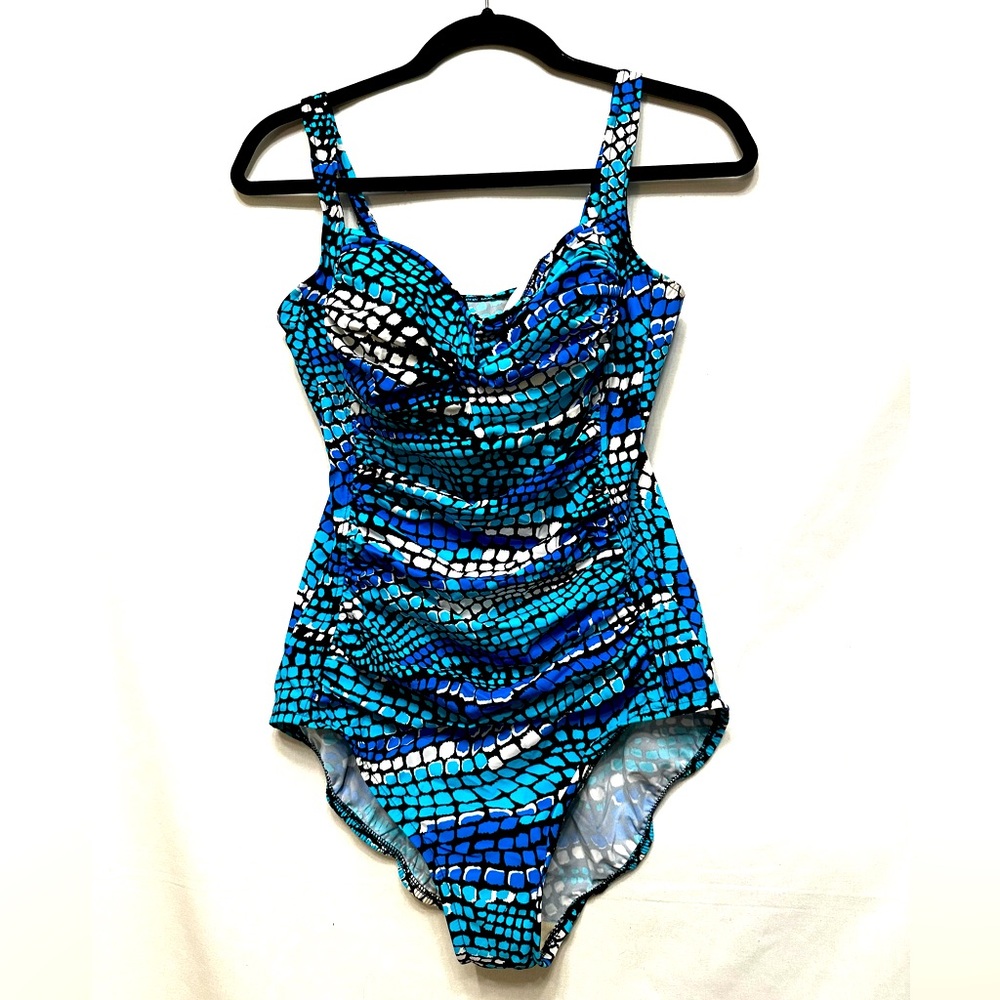 Trimshaper Vibrant Blue and Black Swimsuit